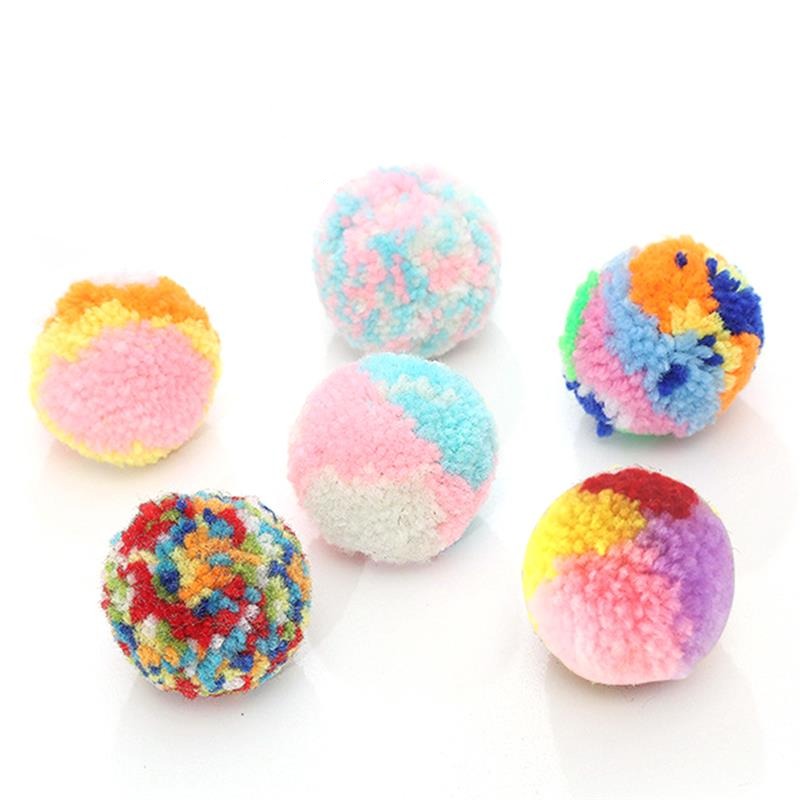 6 Piece Colorful Plush Cat Toys