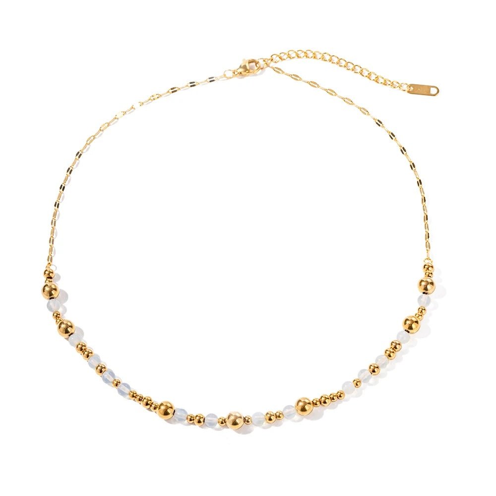 Vintage Inspired Contrast Gold Bead Bracelet and Necklace Set