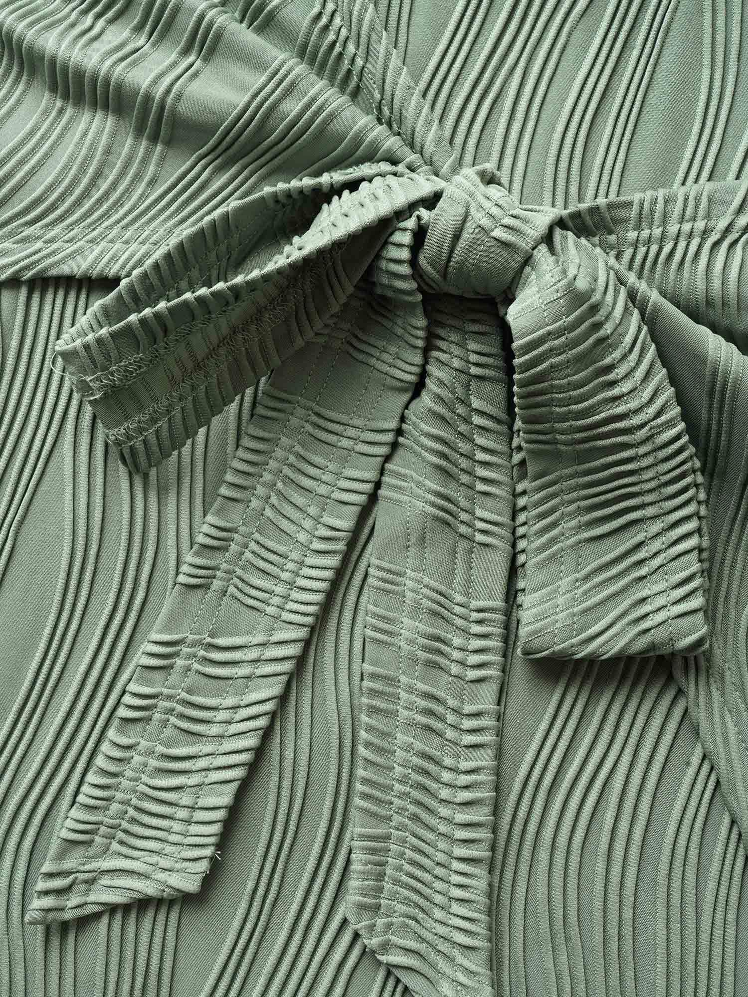 Round Neck Pit Strip Tie Knot Dress