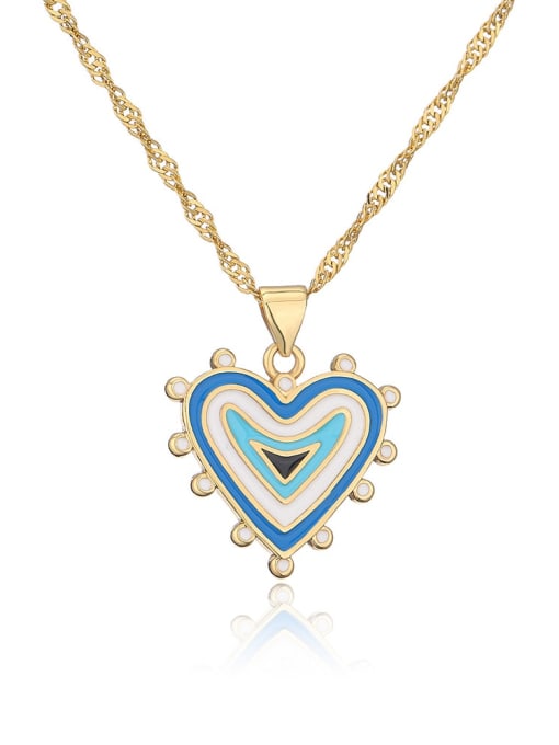 Colourful Heart Pendant & Chain