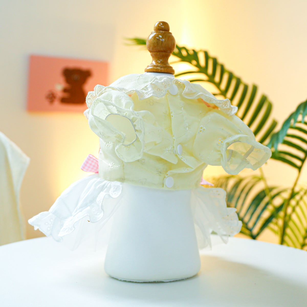 Sweet Bear Lace Bow Dog Dress Harness