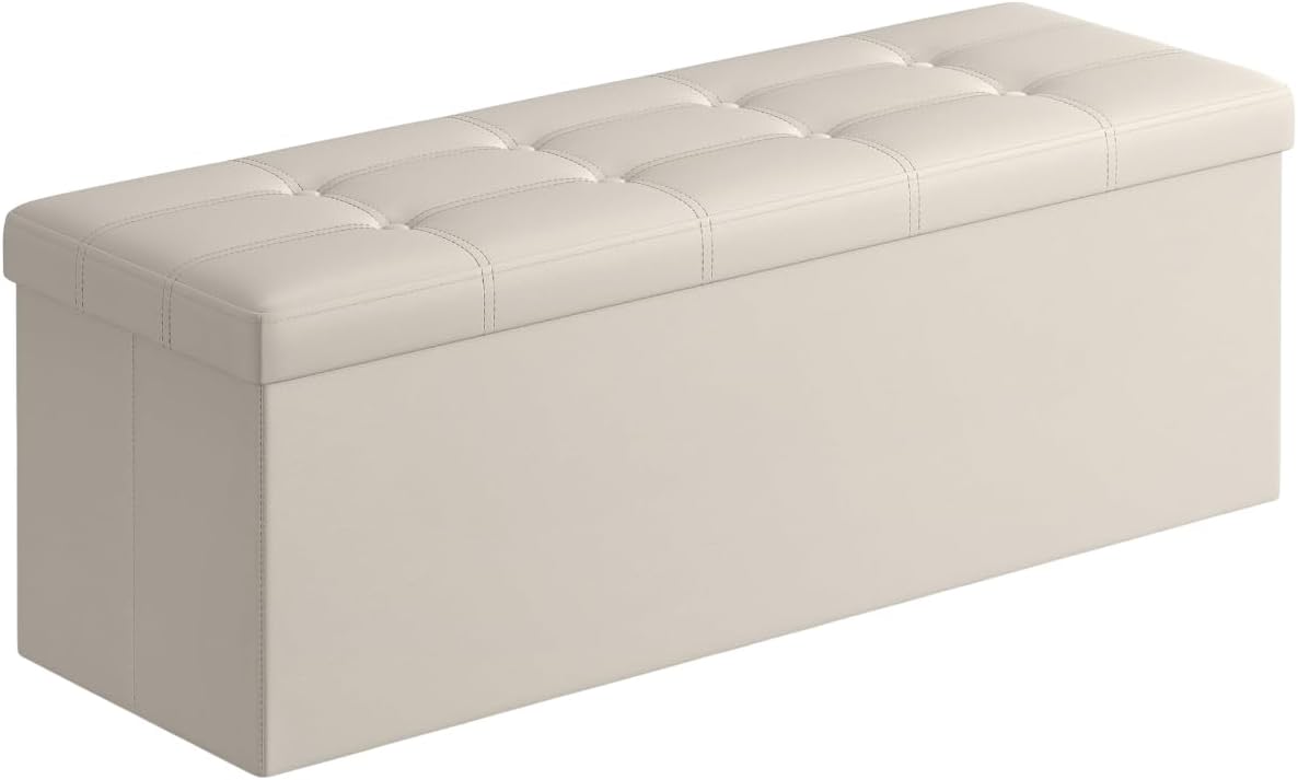 SONGMICS Mazie Collection - 43 Inches Folding Storage Ottoman Bench