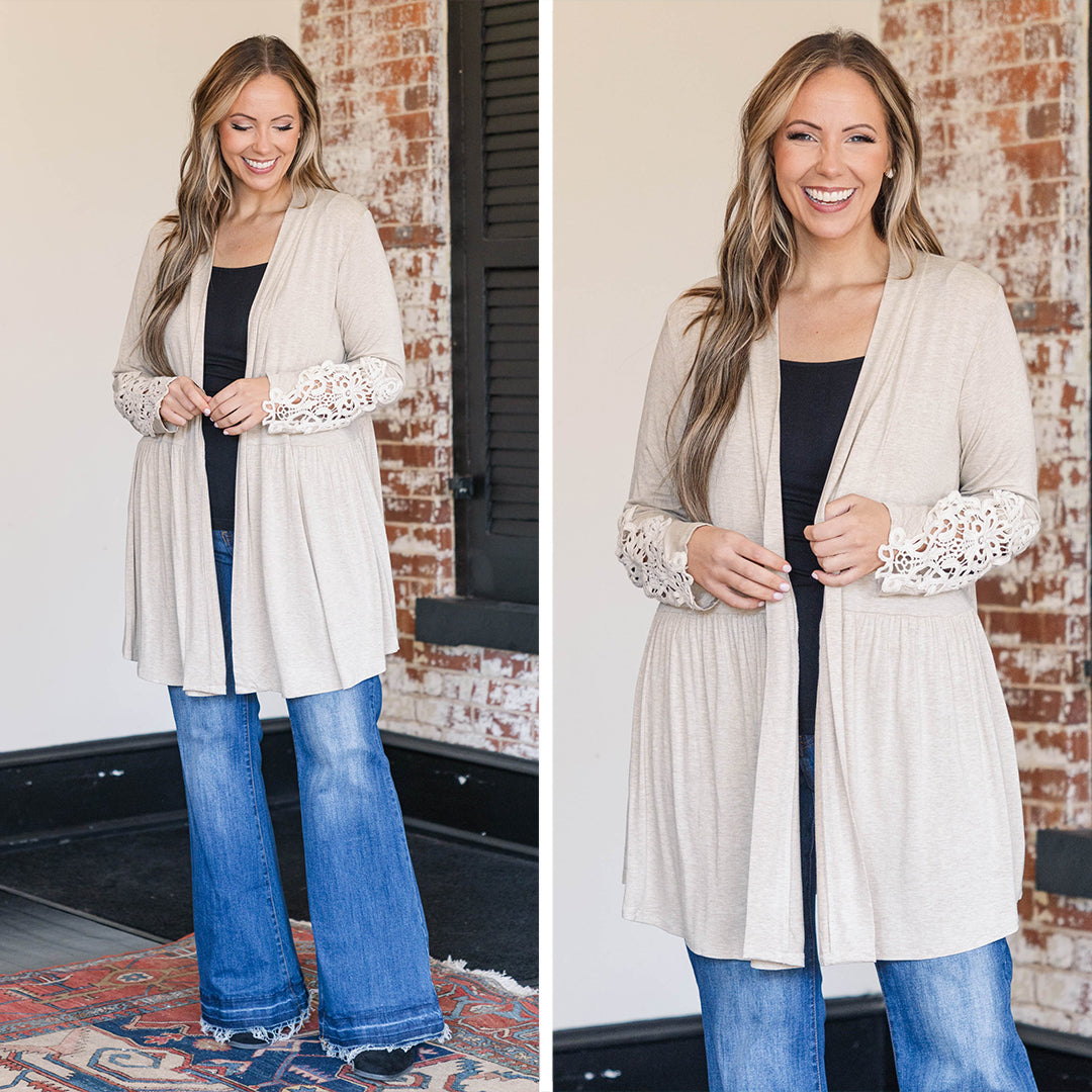 Thankful Cardigan. Oatmeal