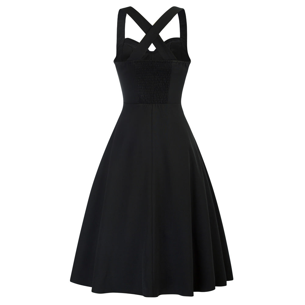 Halter Dresses for Wedding Guest Sweetheart Neck 1950s Vintage Dresses