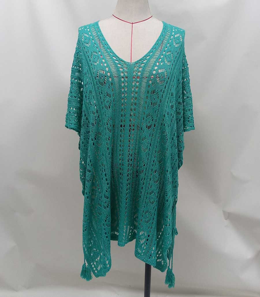 Hollow Beach Vacation Knitted Sunscreen Blouse