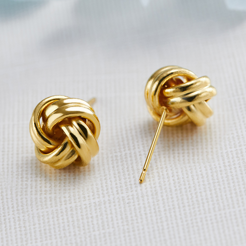fashion jewelry earrings luxury women copper material simple spiral gold stud earrings