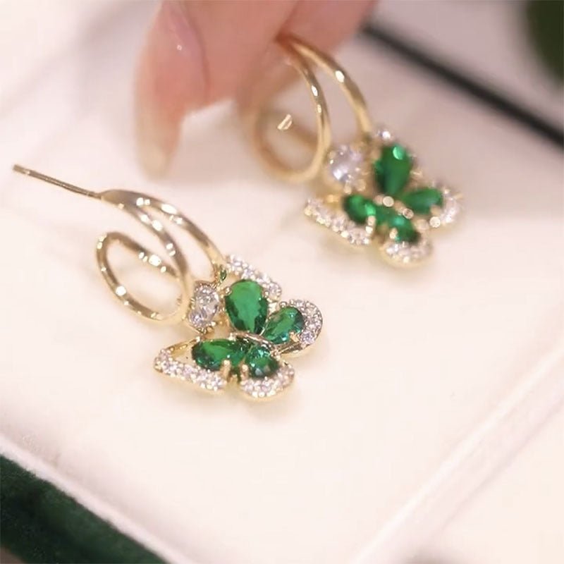 Simple Butterfly Pearl Earrings