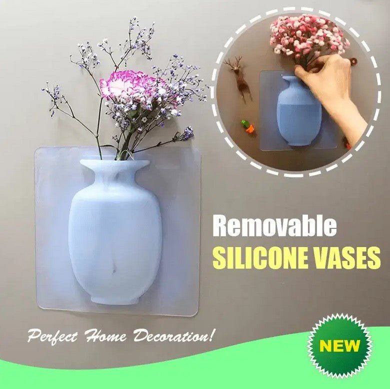 Silicon Sticker Wall Mount Vase For Home Decoration