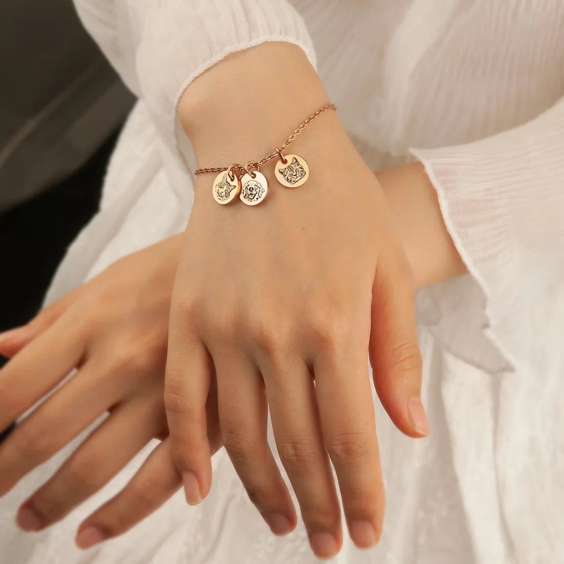 Custom Pet Face Pendant Bracelet