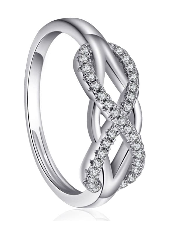 925 Sterling Silver Cubic Zirconia Infinity Ring
