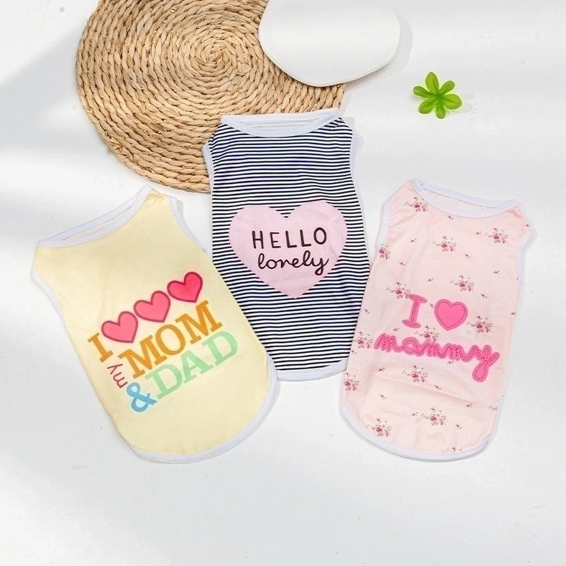 Casual Polyester Letter Color Block Pet Clothing