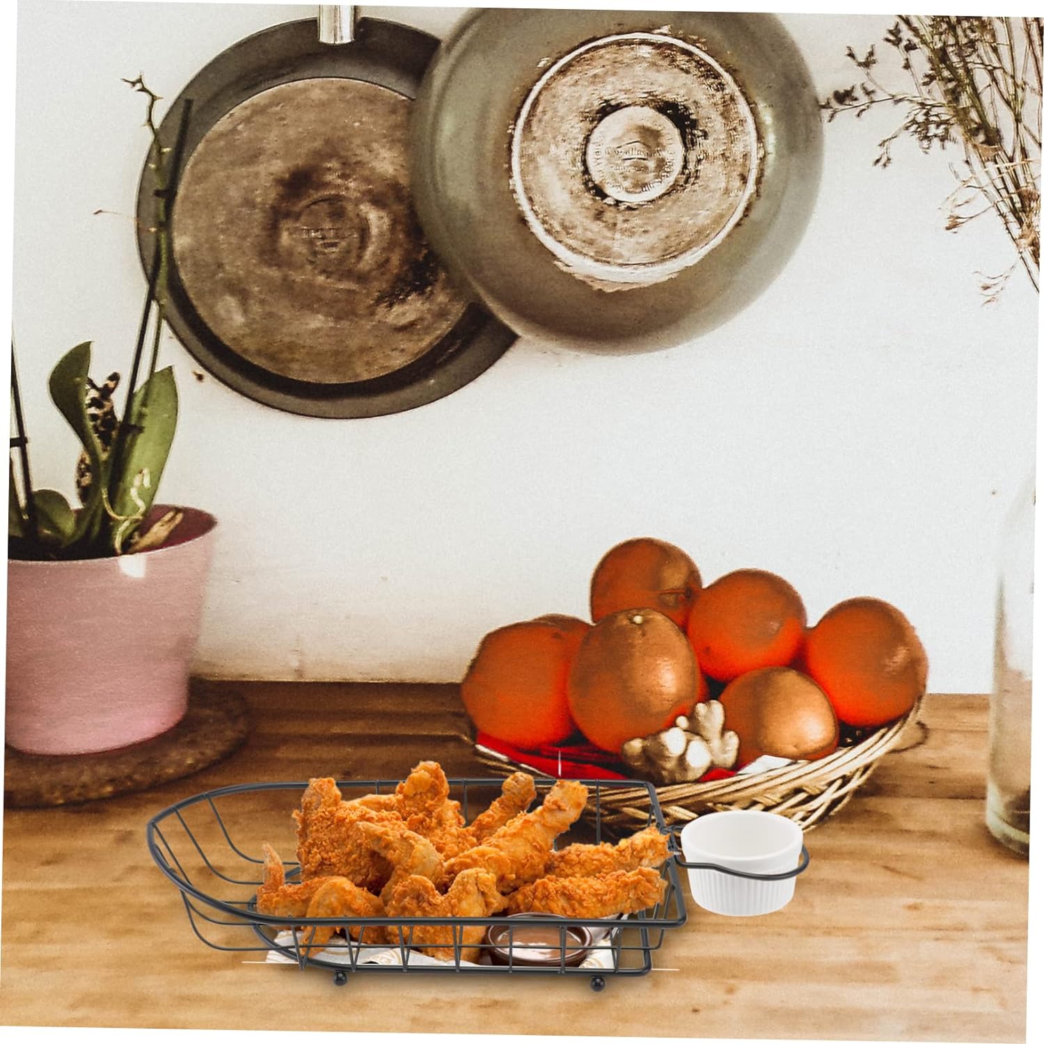 Boat Snack Basket French Fries Basket. Metal Wire Food Organizer For Home Restaurant