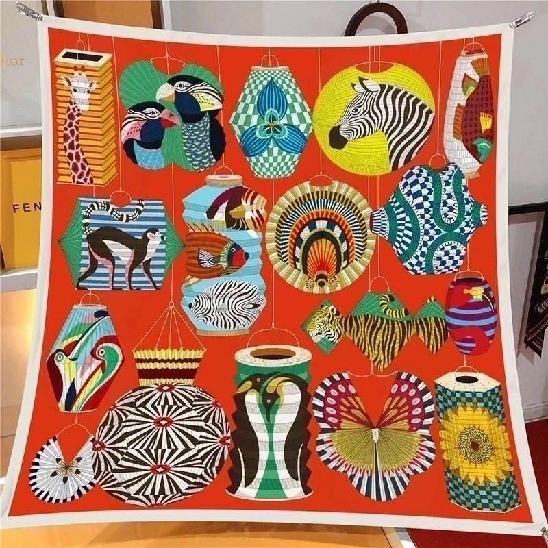 Women's Elegant Vintage Style Animal Satin Silk Scarf