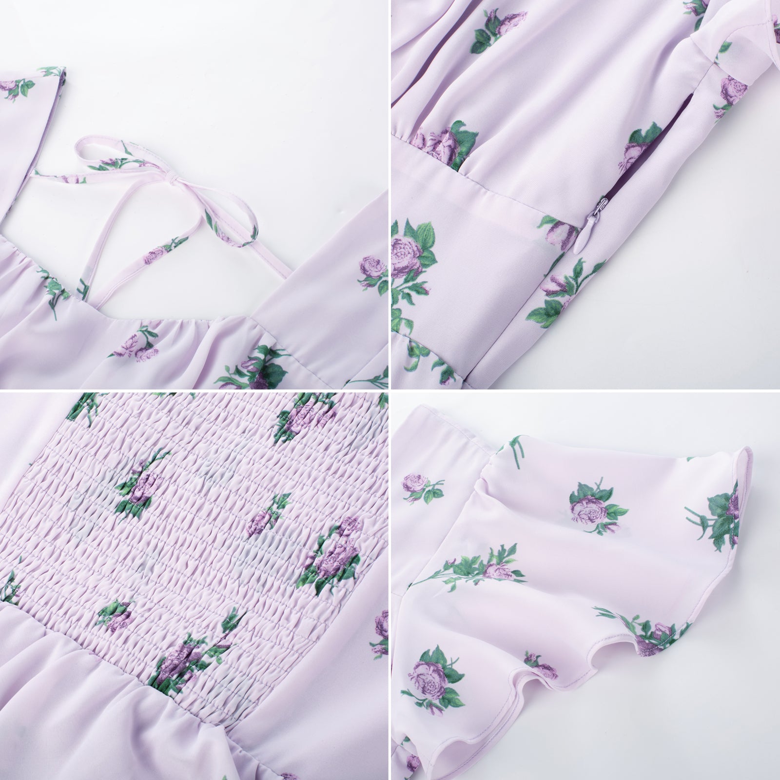 Fruit Print Square Neck Tiered Ruffle Dress 2023 Summer Vintage A-line Swing Midi Dress