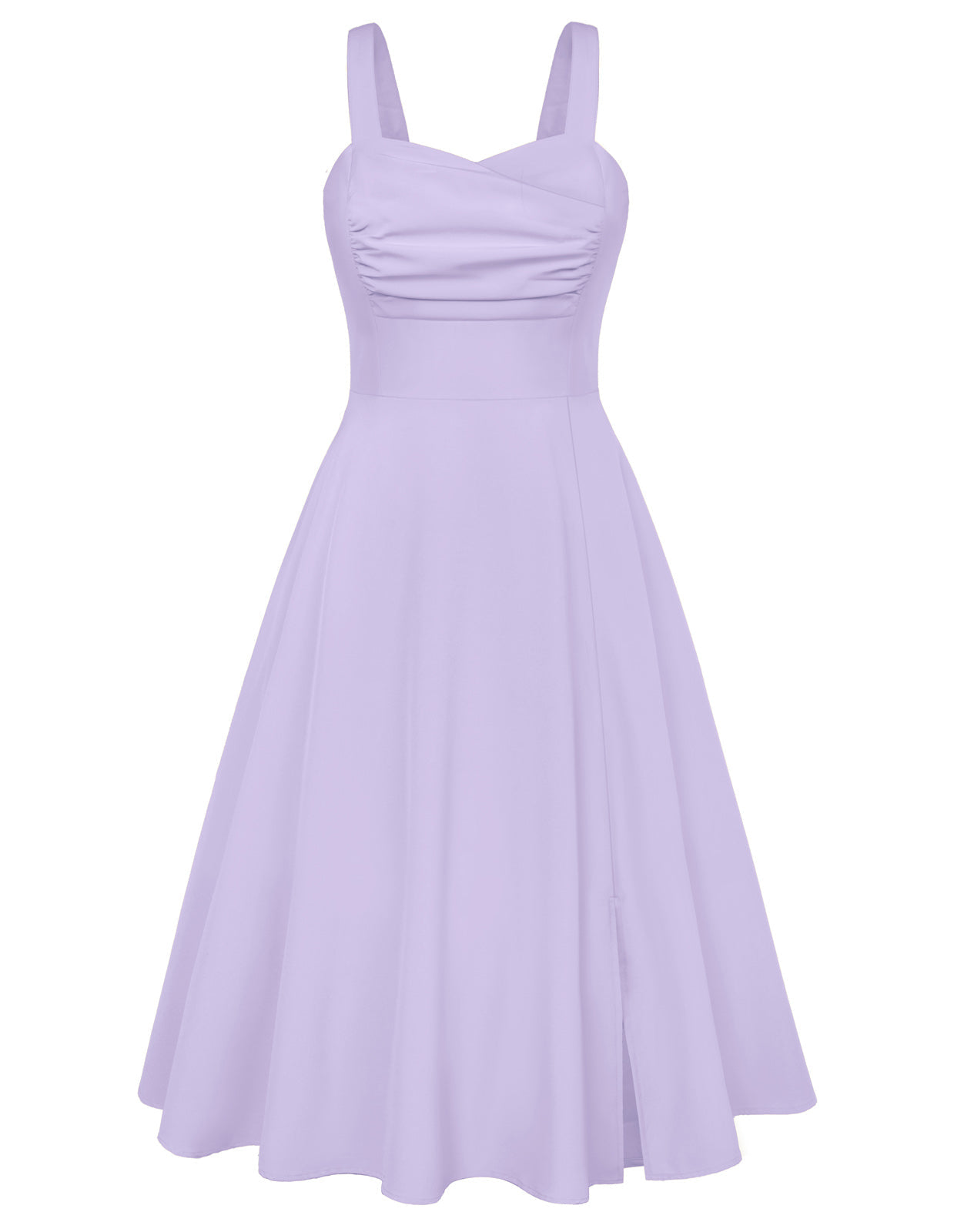 Vintage Floral Patterns Cocktail Dress Sleeveless Spaghetti Strap Ruched Slit A Line Swing Dress with Pockets