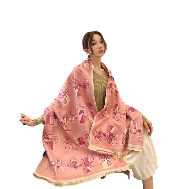 Women's Casual Minimalist Carriage Imitation Cashmere Scarf