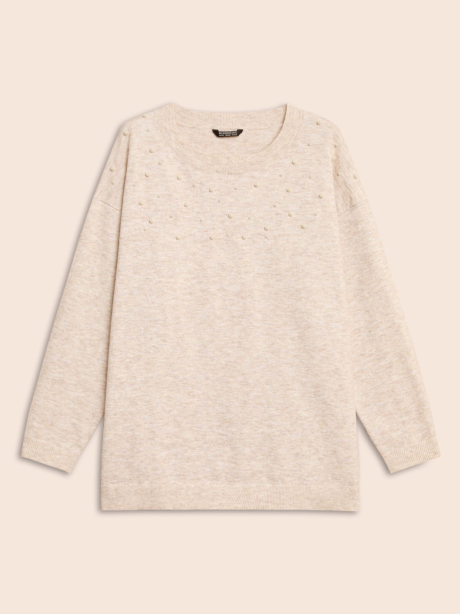 Round Neck Pearl Beaded Pullover