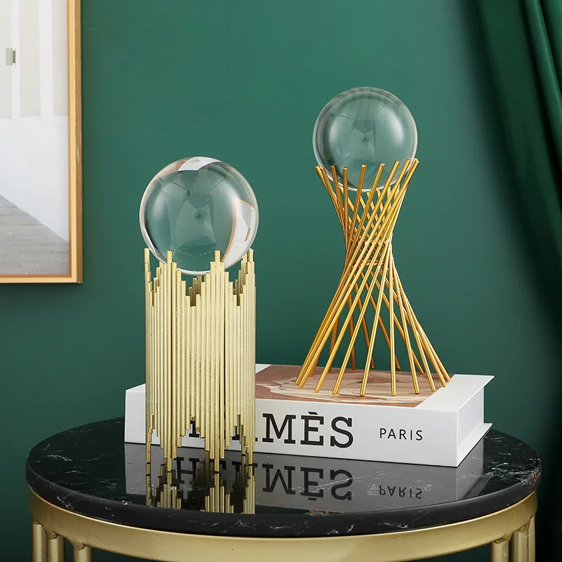 Brass Interior Modern  Table Living Room Gold Deer Accessories Other Luxury Crystal Ball Decoration Home Decor For Home