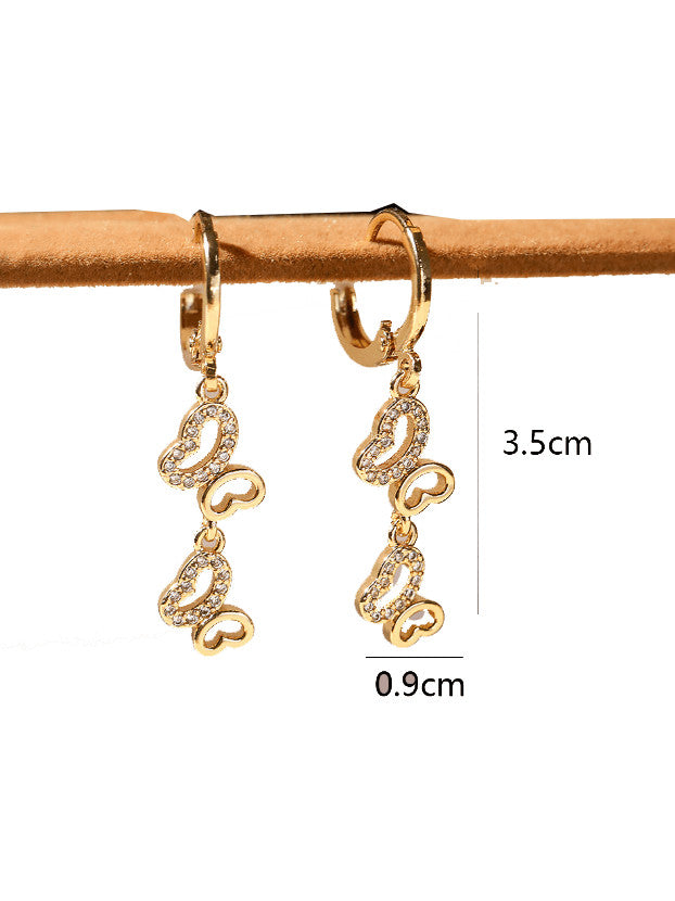 Cubic Zirconia Butterfly Earrings