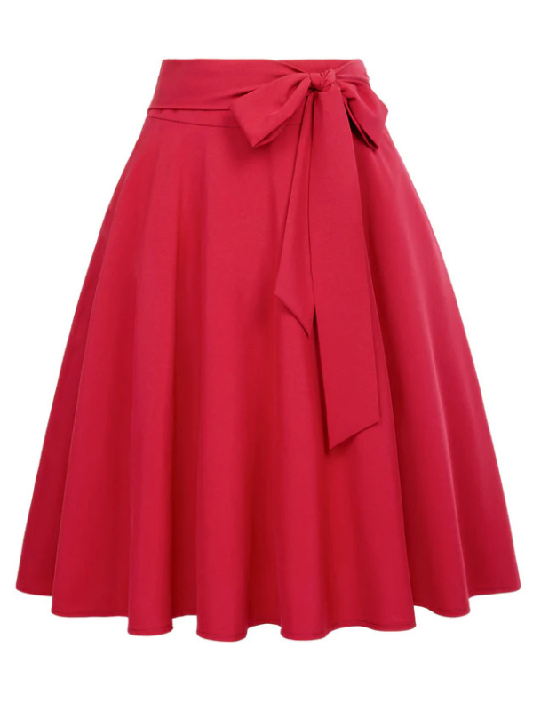High Waisted A-Line Pocket Skirt Skate Skirt Flared Midi Skirt