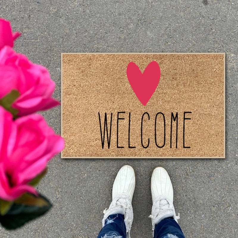 Valentine'S Day Casual Letter Heart Shape Polyester Carpet Bathing