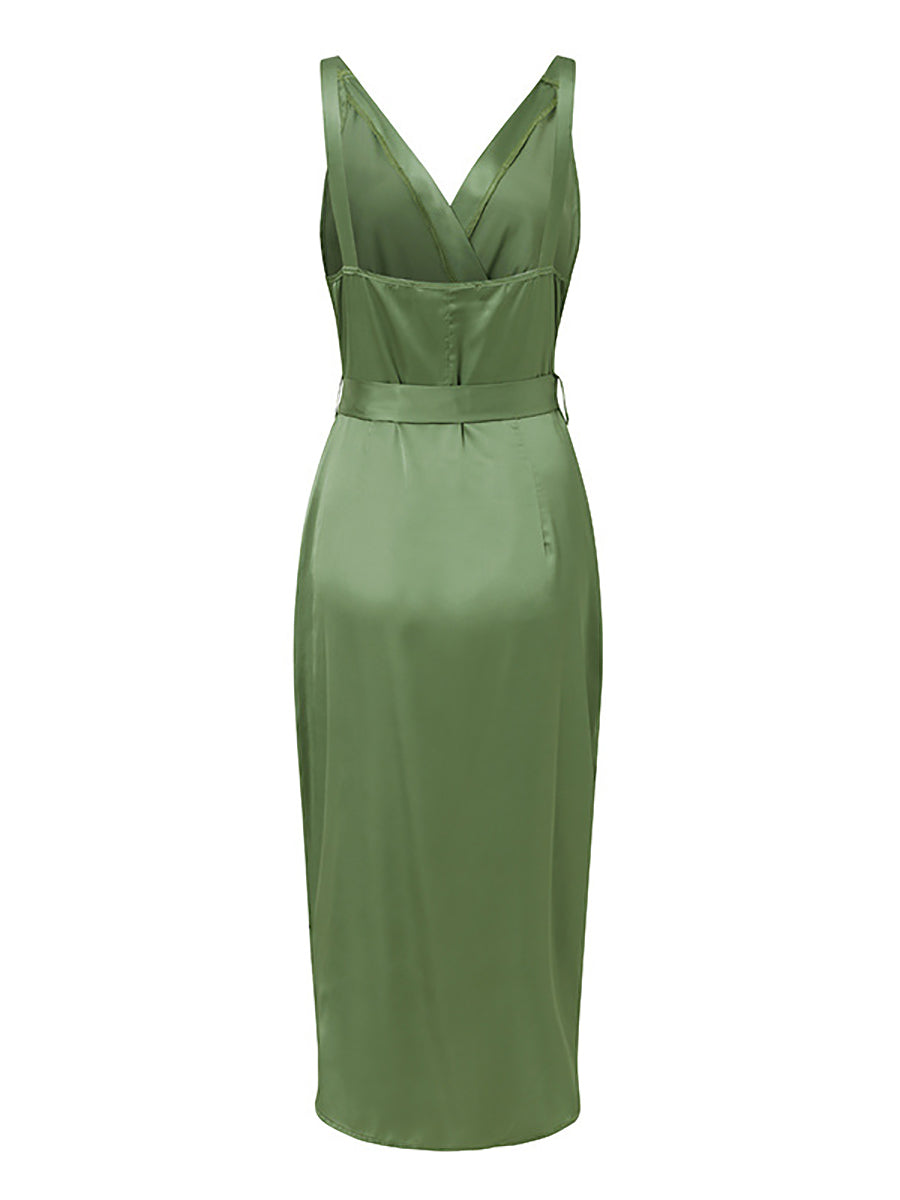 Solid Color Straps Slim Irregular Dresses