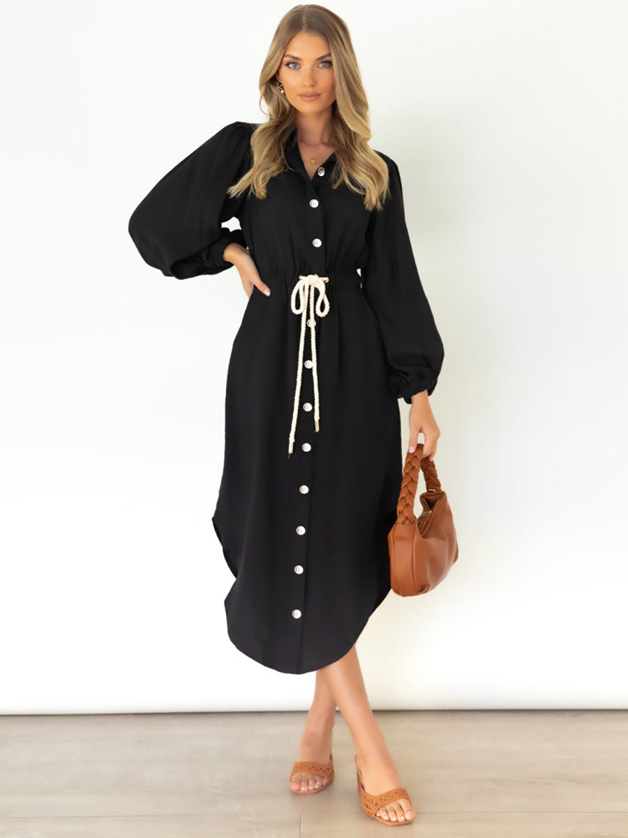 Long-Sleeved Waist-Skimming Dresses
