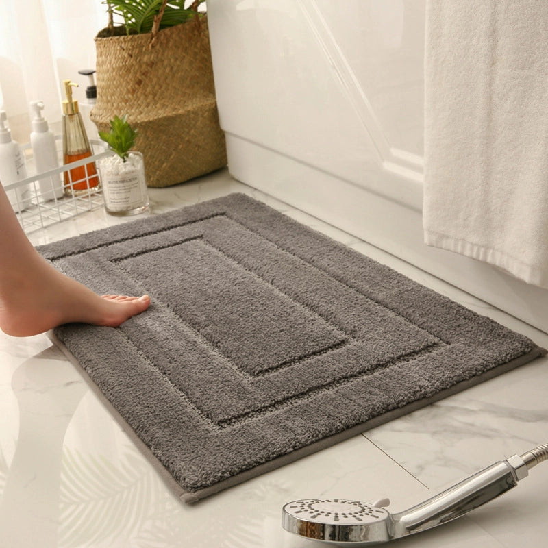 Casual Solid Color Polyester Floor Mat Bathing