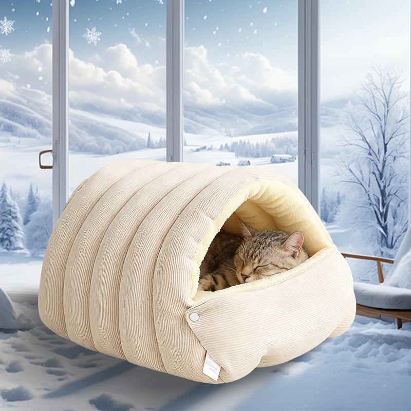 🐶😸Warmth Cozy Comfort  Plush Pet Cave