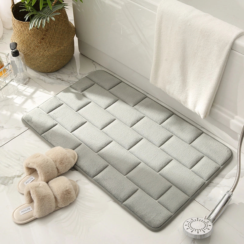 Memory Sponge Door Mat Bedroom Foot Mat Kitchen Mat Bathroom Water Absorbent Quick-drying Carpet Bathroom Non-slip Floor Mat