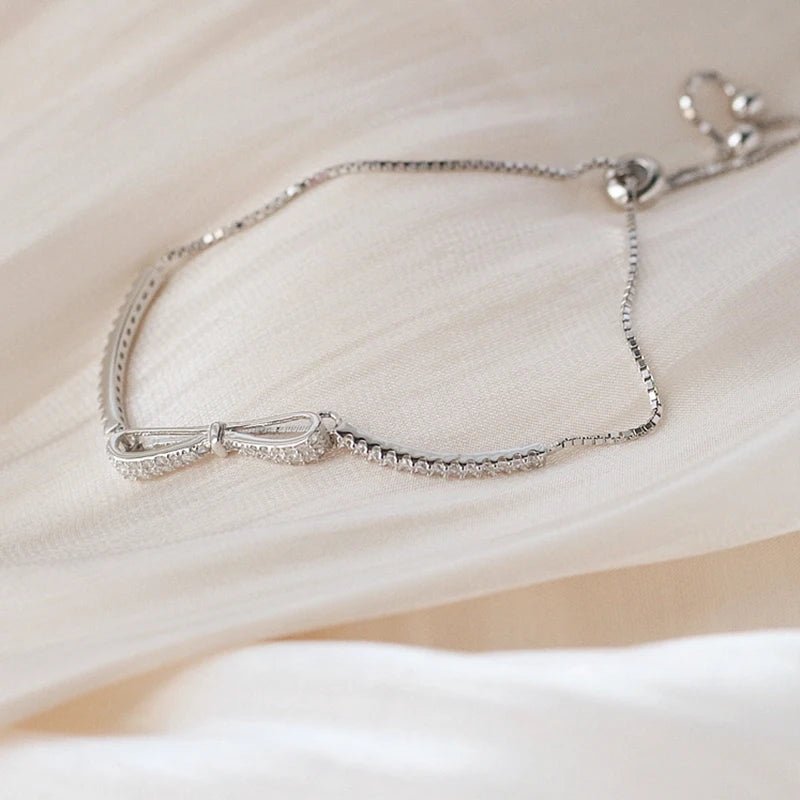 Elegant Diamond Bow Bracelet