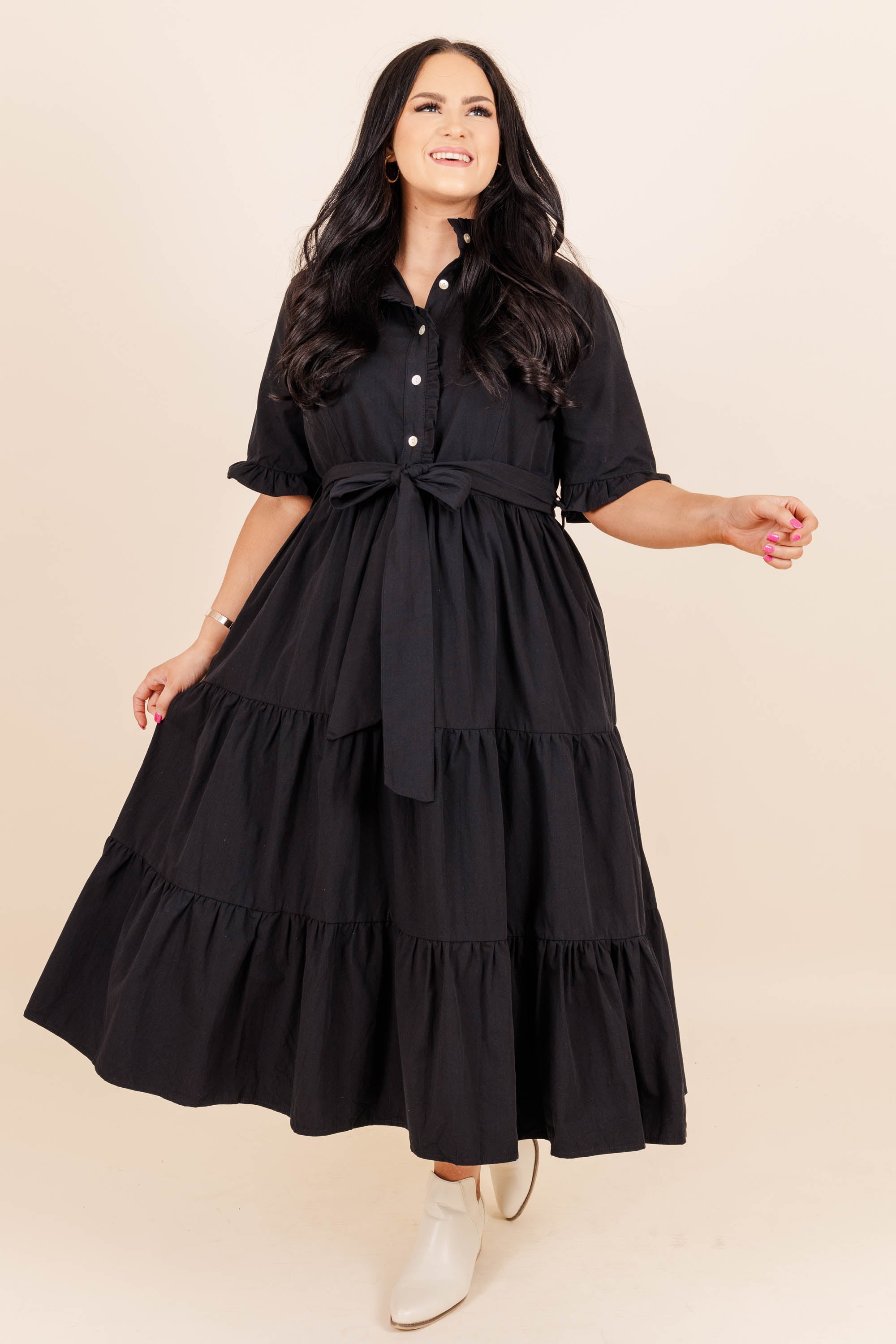 Guess Who's Back At It Midi Dress. Black