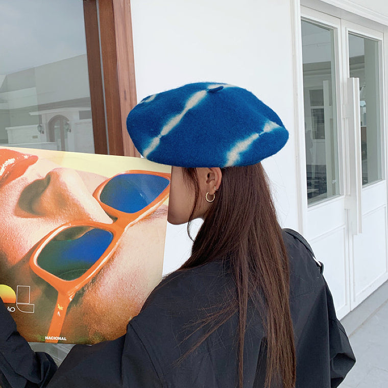 Tie Dye Wool Beret
