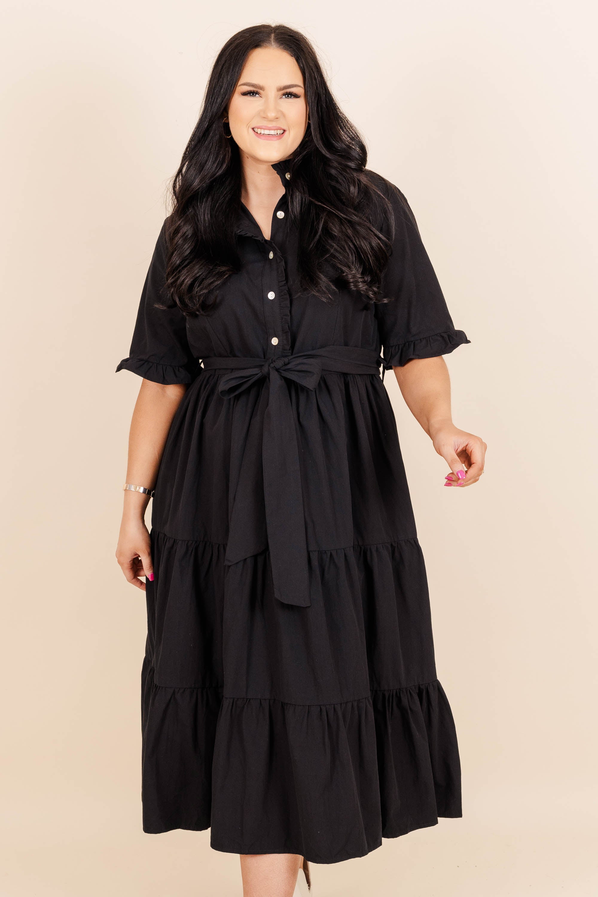 Guess Who's Back At It Midi Dress. Black