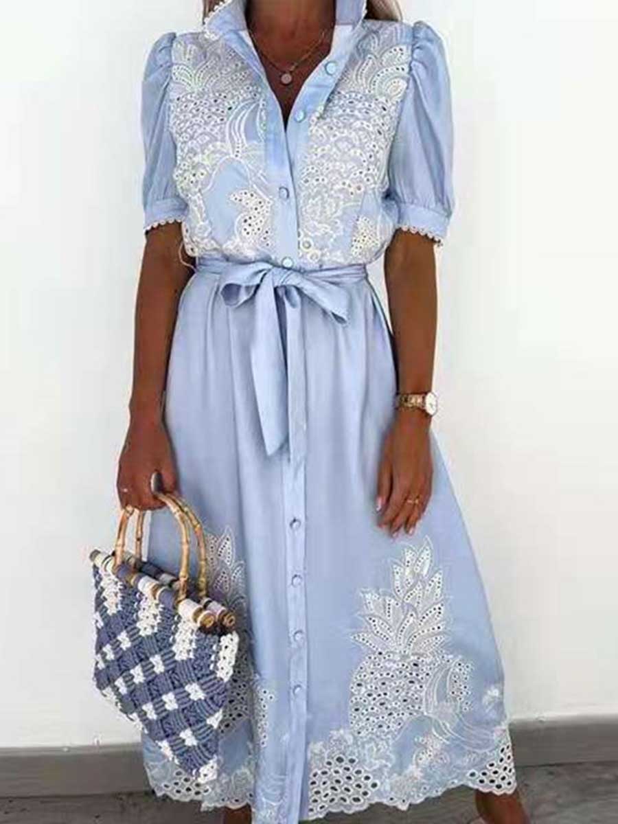 Printed Belt Tunic Dress