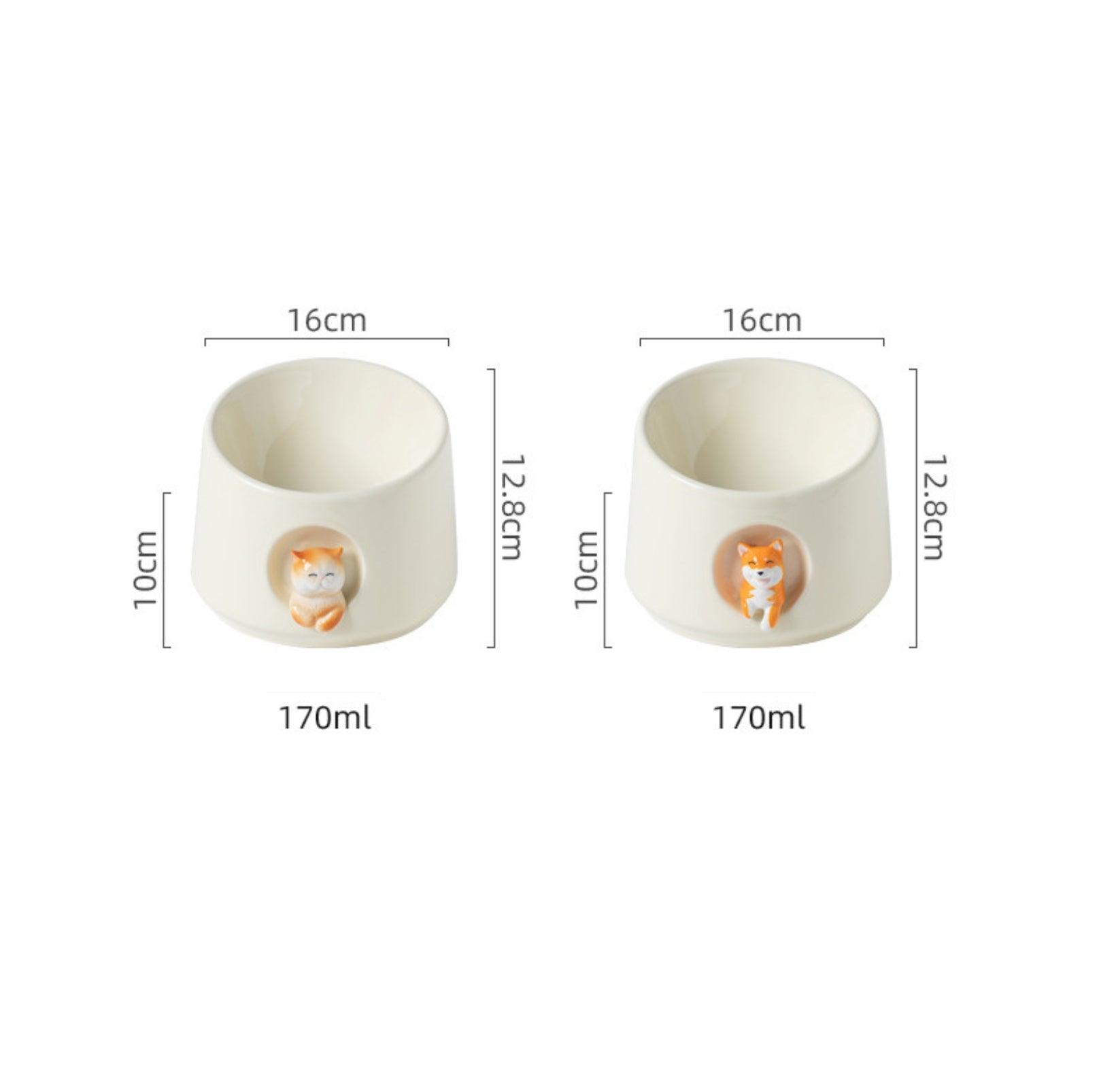 Adorable 3D Ceramic Cat Bowls Small Dog Bowls