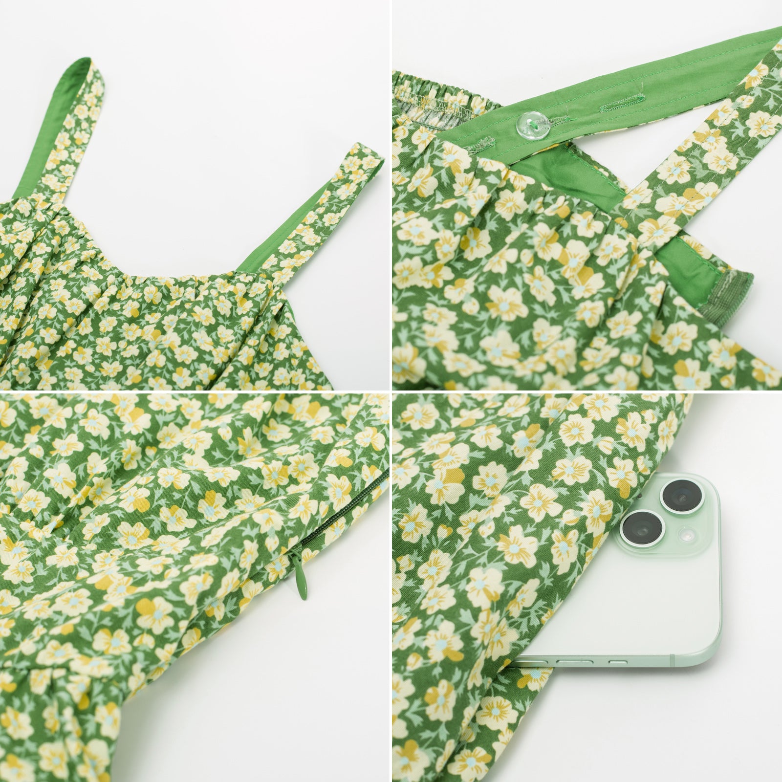 Vintage Floral Printed Defined Waist Dress Ruched Bodice Flared A-Line Dress