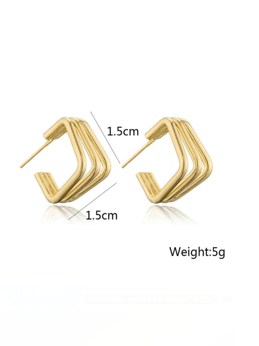 Gold Square Hoops