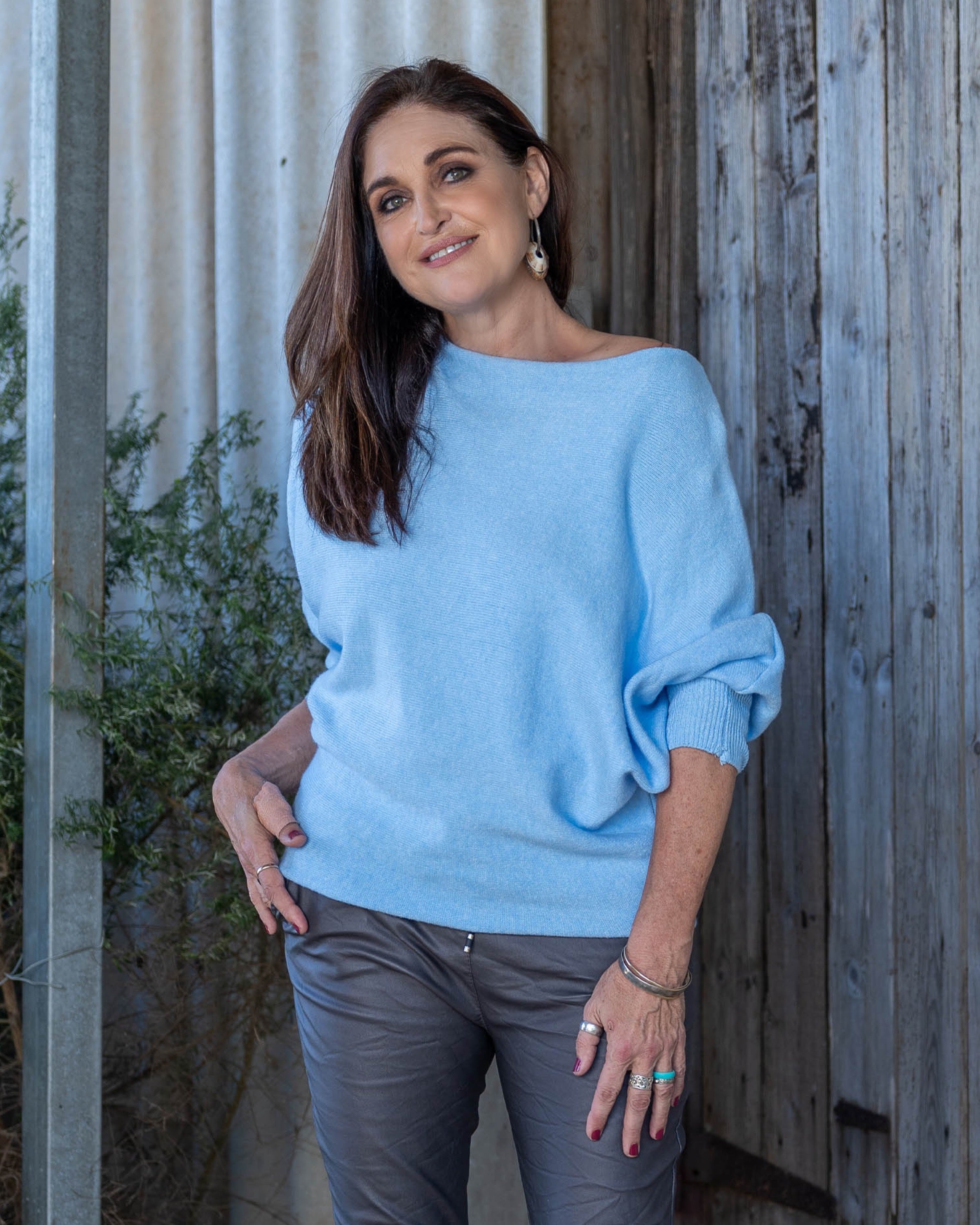 Cashmere Feel Knit | Blue