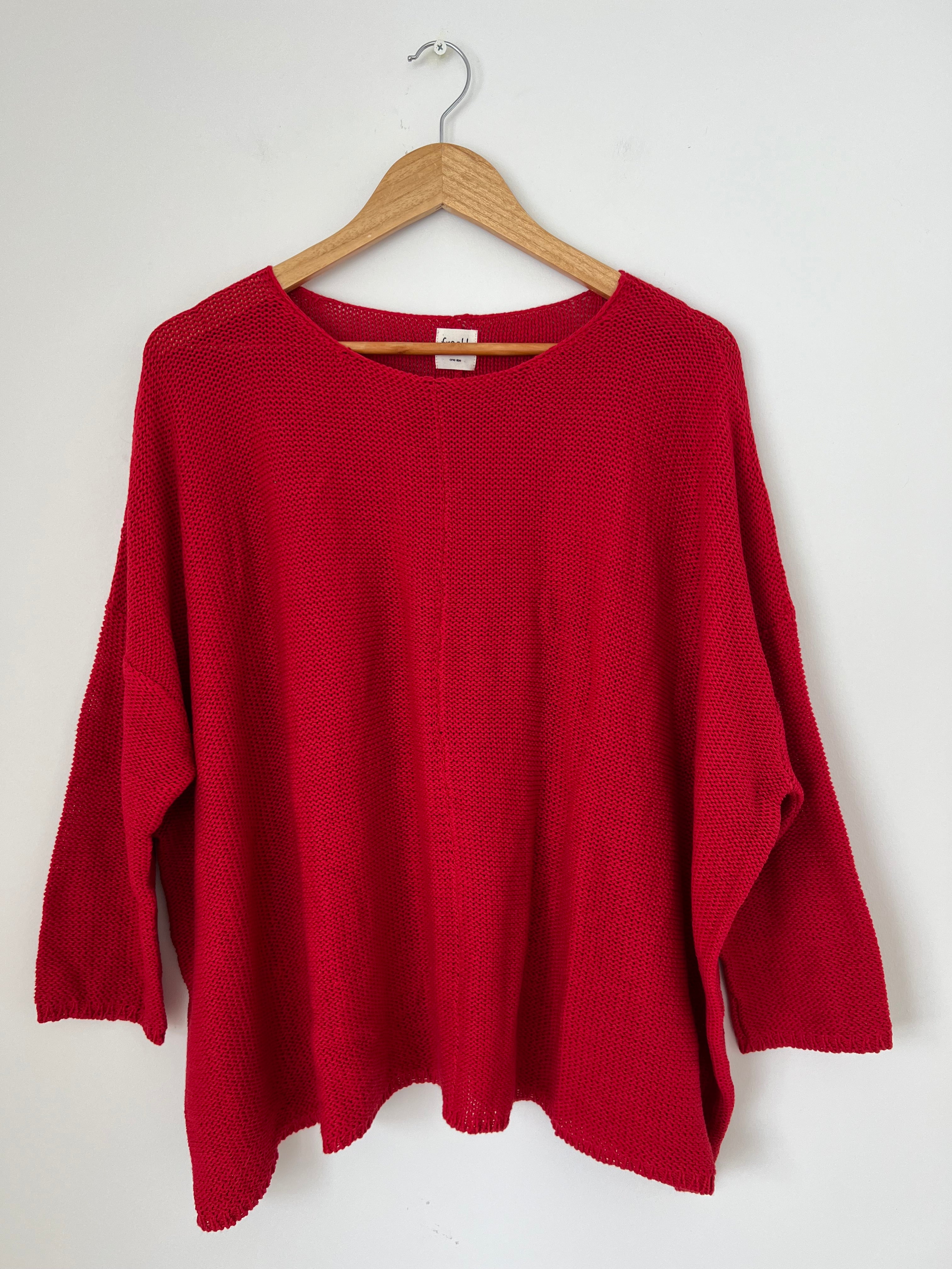 red cotton knit