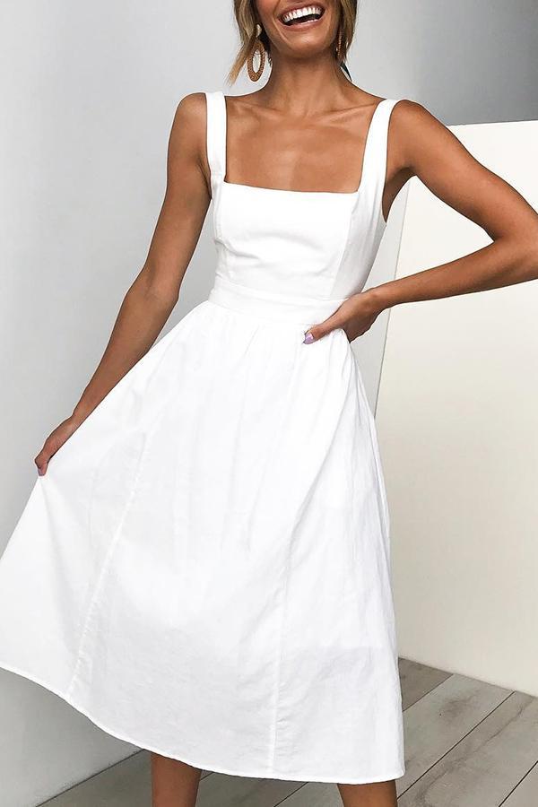 Sleeveless Solid Color Regular Fit Casual Wear Dress