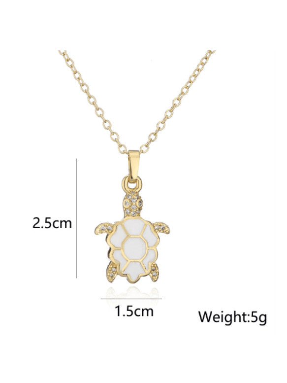 Cubic Zirconia Turtle Pendant & Chain