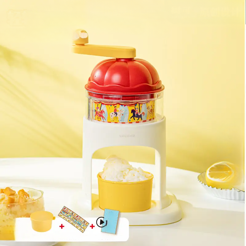 Carousel Safe Hand-Crank Ice Shaver: Rapid. Dense Ice with Secure Operation