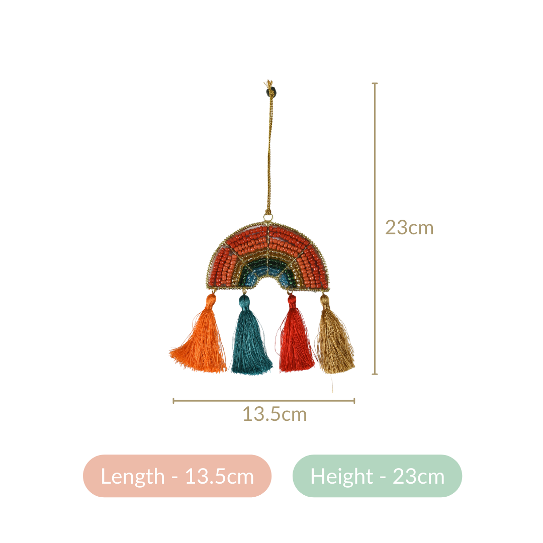Rainbow Christmas Ornament Set of 2 Multicolour