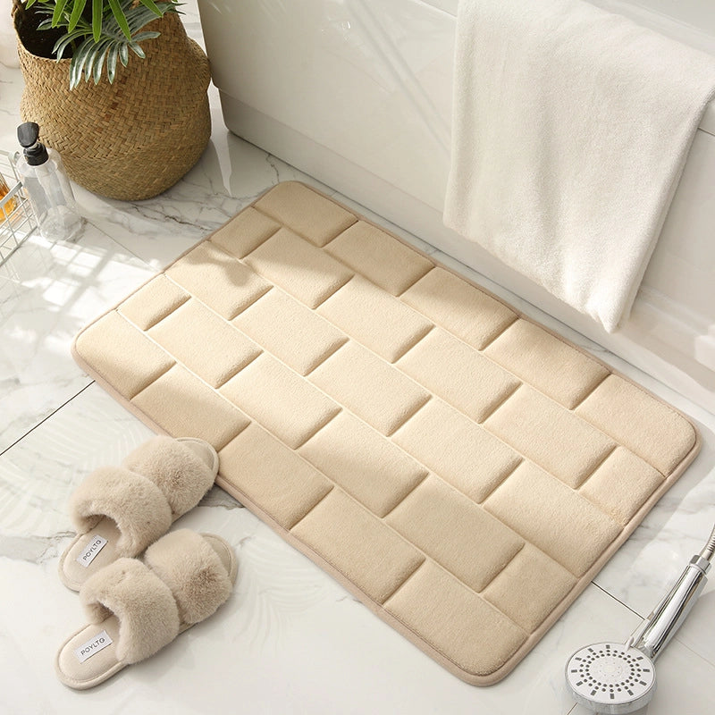 Memory Sponge Door Mat Bedroom Foot Mat Kitchen Mat Bathroom Water Absorbent Quick-drying Carpet Bathroom Non-slip Floor Mat
