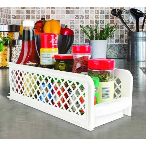Portable 2-Tier Basket Drawers Multifunction Storage Shelf Rack