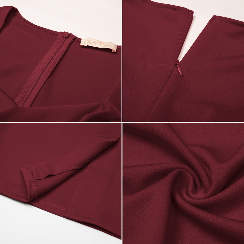 Vintage Ruched Bodycon Dress Sleeveless Surplice V-Neck Pencil Dress