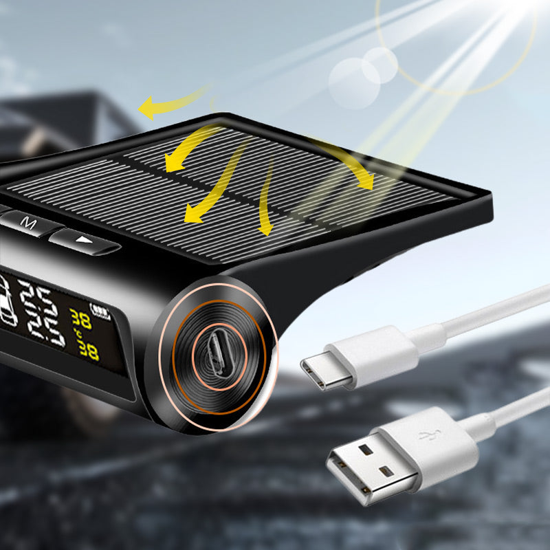 🔥Solar Real-Time Four-Wheel Display Tire Pressure Monitor