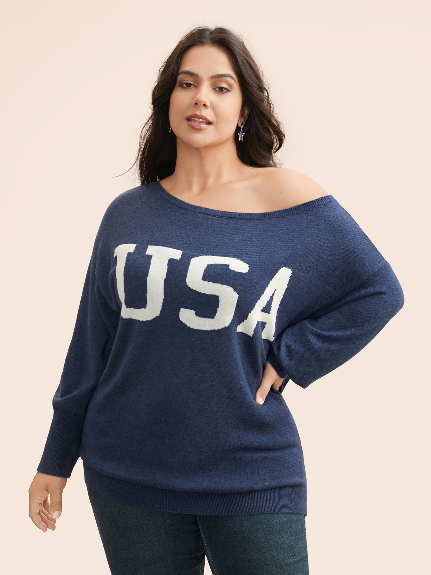 Supersoft Essentials USA Boat Neck Pullover