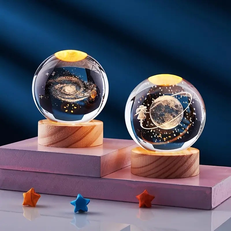 3D Galaxy Crystal Ball Night Lamp.